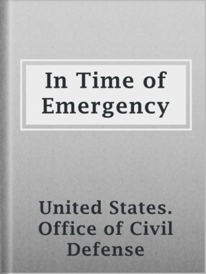 cover image of In Time of Emergency